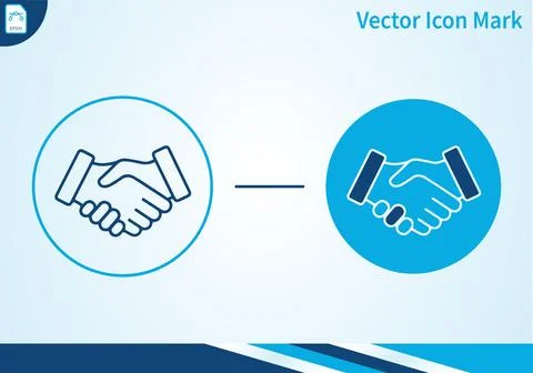 Handshake icon mark simple outline and filled. Ilustración de archivo