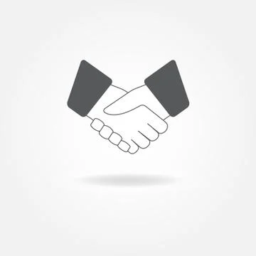 Handshake icon or sign. Vector illustration. Background for business and finance Illustrazione stock