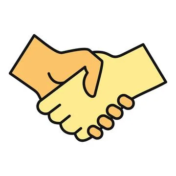 Handshake icon representing business cooperation, deal, and trust Stock Illustration