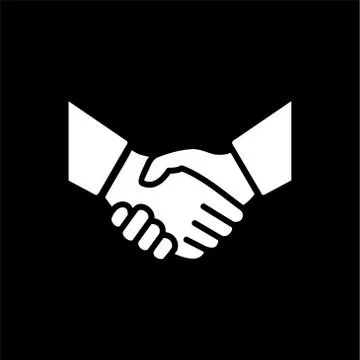 Handshake icon simple vector illustration. Deal or partner agreement symbol.  Ilustración de archivo