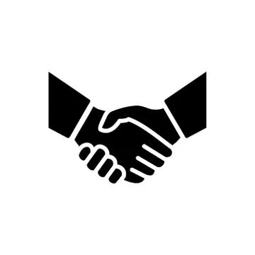 Handshake icon simple vector illustration. Deal or partner agreement symbol.  Ilustración de archivo