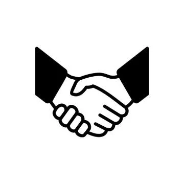 Handshake icon simple vector illustration. Deal or partner agreement symbol.  Ilustración de archivo