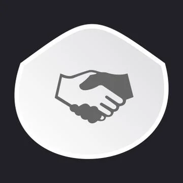 Handshake icon in sticker. Vector Stock Illustration