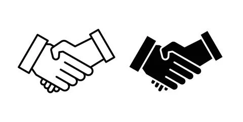 Handshake icon. Style is flat and line symbol Stock Illustration
