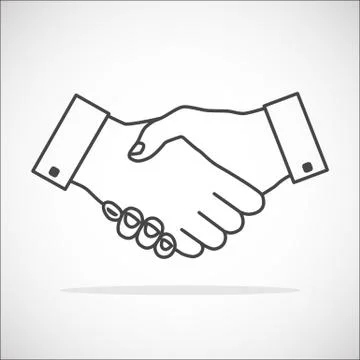 Handshake icon thin gray outline Stock Illustration