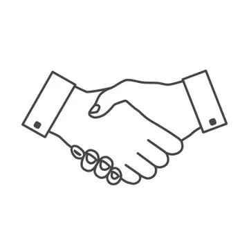 Handshake icon thin gray outline Stock Illustration