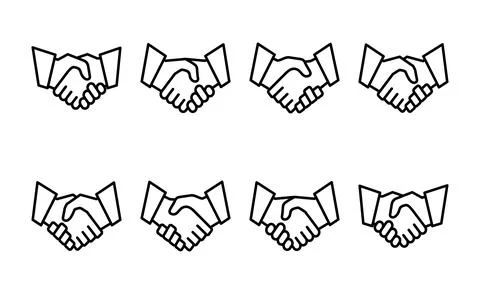 Handshake icon vector. business handshake sign and symbol. contact agreement Stock Illustration