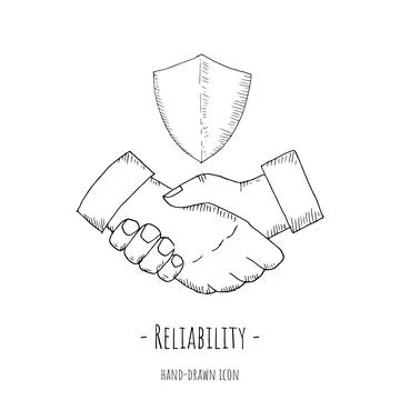 Handshake icon. Vector illustration. Isolated on white. Stock Illustration