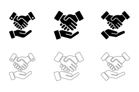 Handshake icons set Stock Illustration