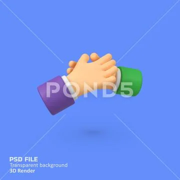 Handshake isolated 3d render icon illustration Template PSD