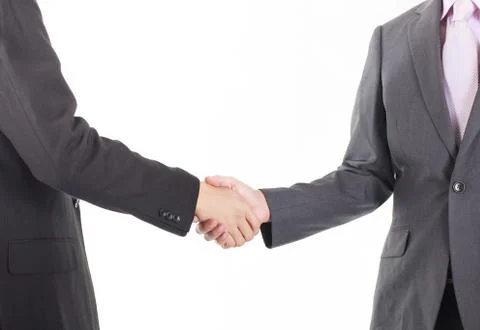 Handshake isolated on white background Stock Photos