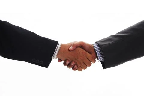 Handshake isolated on white background Stock Photos