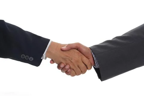 Handshake isolated on white background Stock Photos