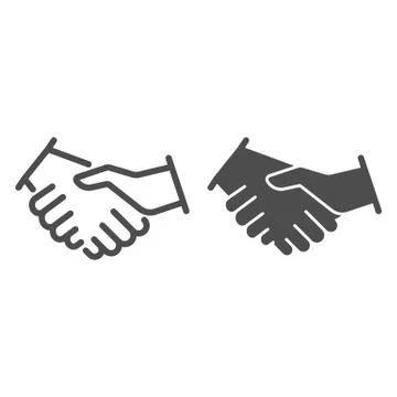 Handshake line and solid icon, business strategy concept, business contract Stockillustratie