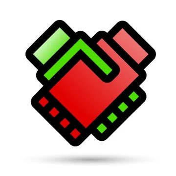 Handshake with linear flat icon Ilustração Stock