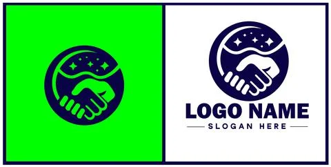 Handshake logo icon vector for business brand app icon deal people friendsh.. Illustrazione stock
