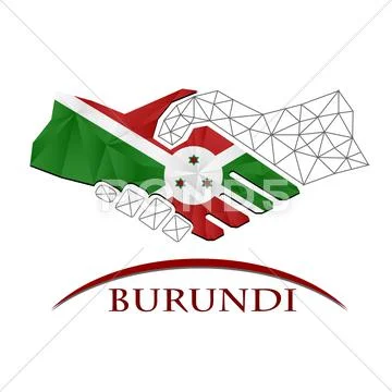 Handshake Logo Made From The Flag Of Burundi.