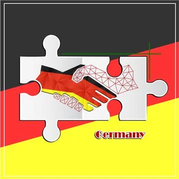 Handshake logo made from the flag of Germany Stock Illustration