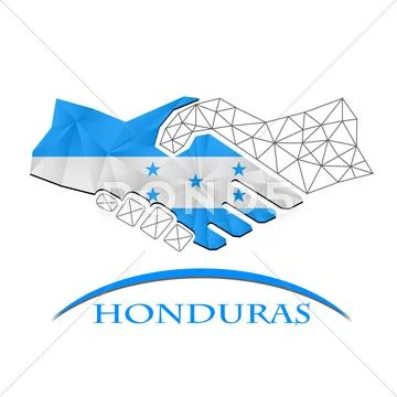 Handshake Logo Made From The Flag Of Honduras.