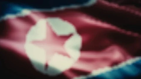 Handshake. Multiple takes. North Korea flag on LED background. Stock Footage 81016046