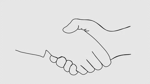Handshake. One line drawing animation. Video clip with alpha channel. Stock Footage 312233499