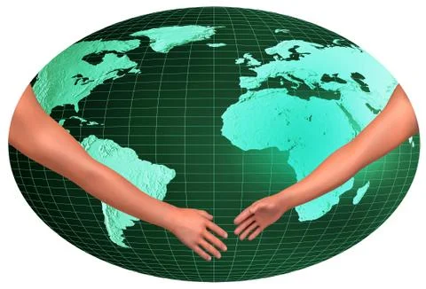 Handshake over world Stock Illustration