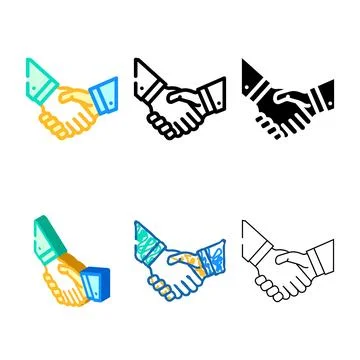 Handshake partners color icon vector looks Stock Illustration