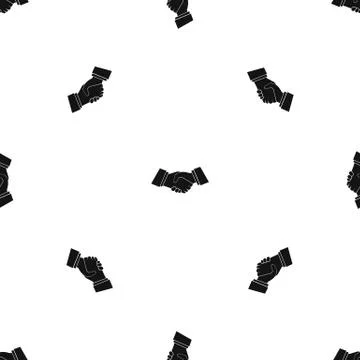 Handshake pattern seamless black Stock Illustration