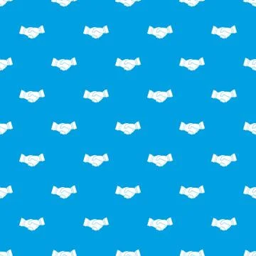 Handshake pattern seamless blue Stock Illustration