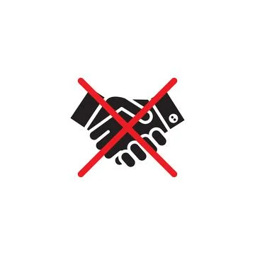 Handshake prohibited vector icon illustration Stock Illustration