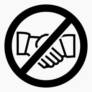 Handshake prohibition icon. Stock Illustration