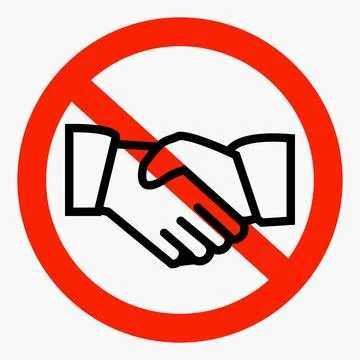 Handshake prohibition icon. Stock Illustration