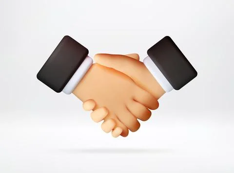 Handshake rendered in 3d style. Illustrazione stock