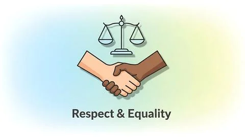 Handshake of respect and equality Stock Illustration
