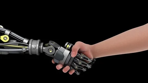 Handshake with a Robot Video stock 112014487