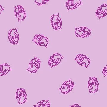 Handshake robot hand gesture line seamless pattern Stock Illustration