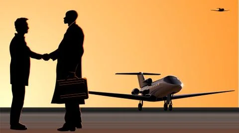 Handshake at runway Stock Illustration