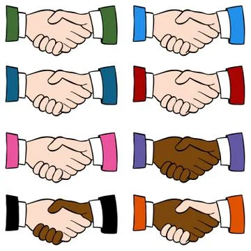 Handshake set Stock Illustration