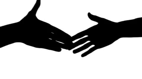 Handshake silhouette Stock Footage