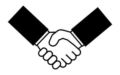 HandShake  silhouette icon vector on a white background Stock Illustration