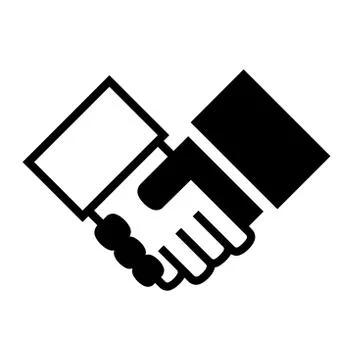 Handshake Simple Icon on White Background. Vector Stock Illustration