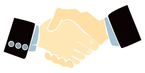 Handshake simple illustration Stock Illustration
