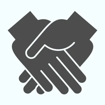 Handshake solid icon. One hand supported other vector illustration isolated on Stock Illustration