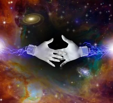 Handshake in space Stock-Illustration