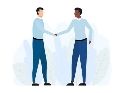 Handshake of two multicultural business men. Stock Illustration