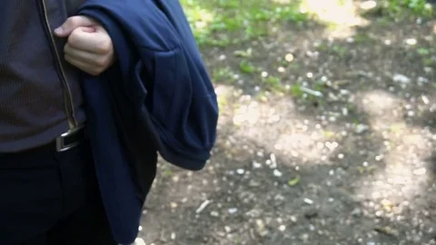 Handshake of two young men in the woods Stock-Footage 77126089