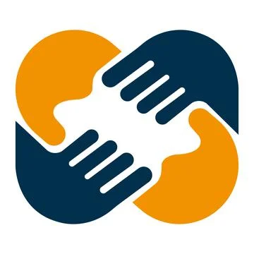 Handshake Unity Partnership Logo Design Business Vector Template Icon Illustrazione stock