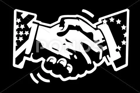 Handshake usa and eu Stock Illustration