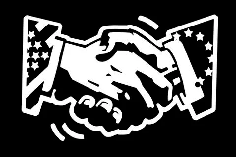 Handshake usa and eu Stock Illustration