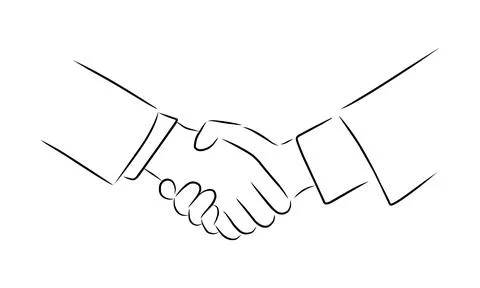 Handshake, vector. Hand drawn sketch. Stock Illustration